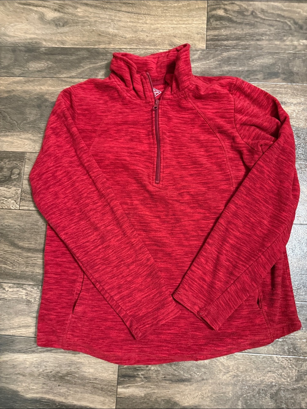 St. John's Bay Red Heather Quarter-Zip Pullover Sweater